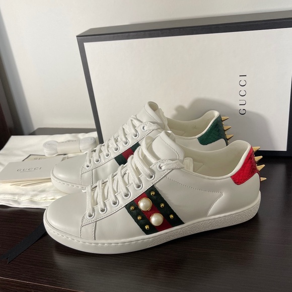 gucci studded trainers